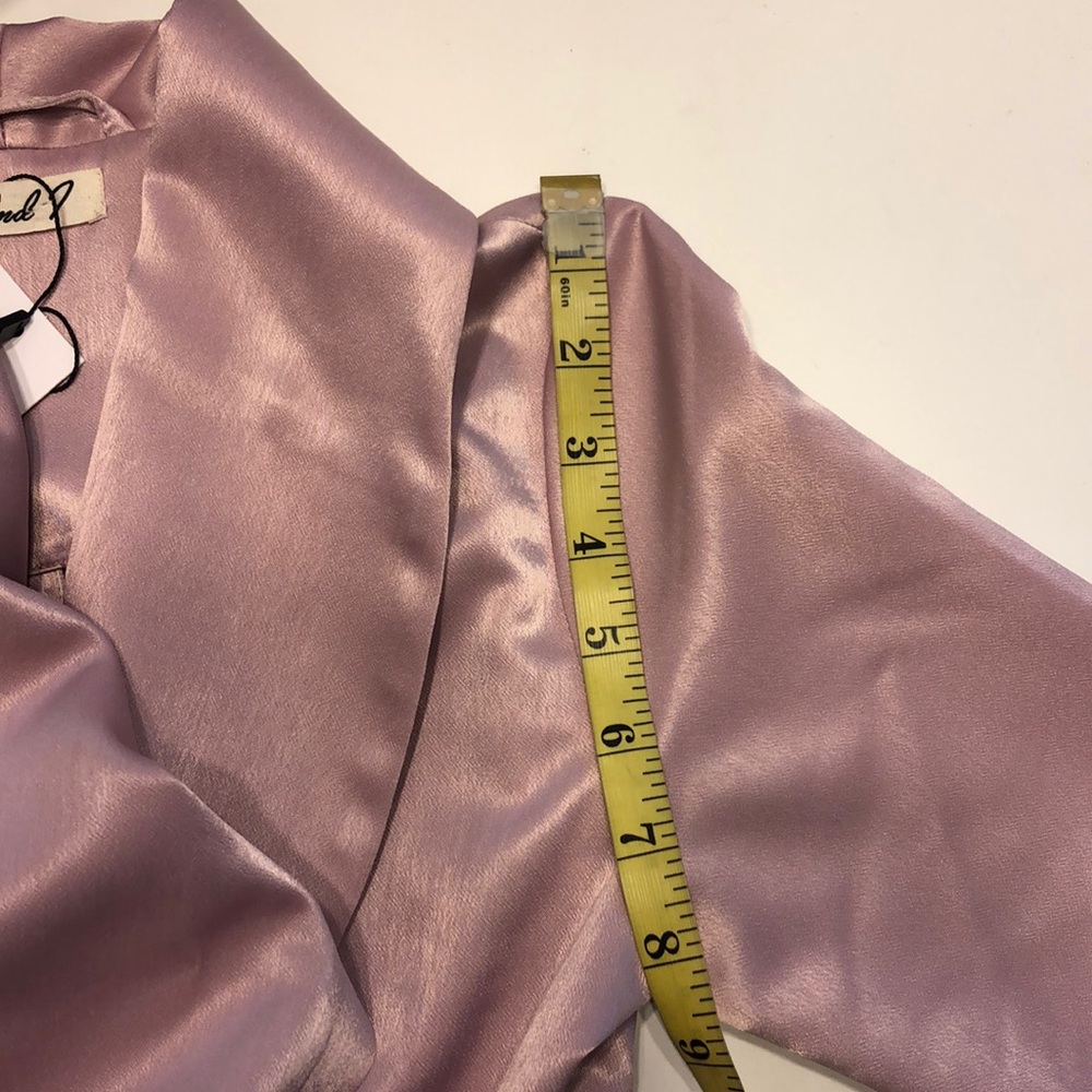 Pink satin long blazer coat - Picture 5 of 8
